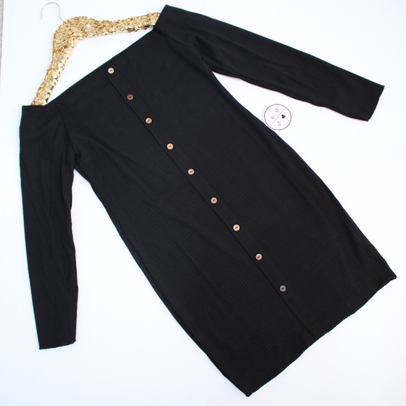 Black Off the Shoulder Bodycon Mini Dress - Picture 6 of 8